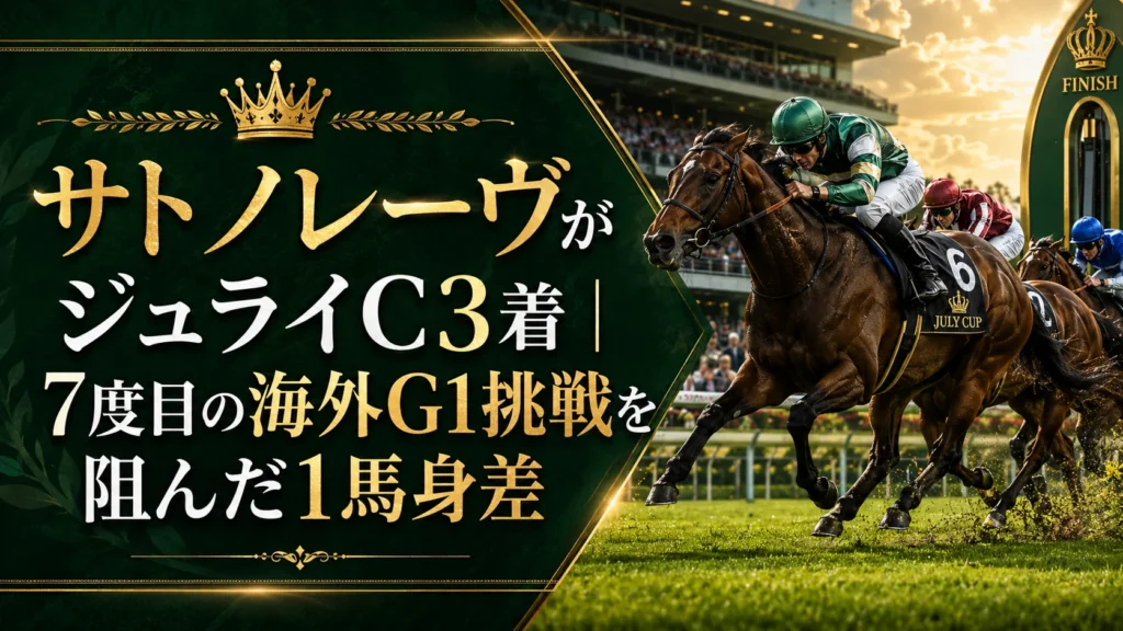 サトノレーヴがジュライC3着｜7度目の海外G1挑戦を阻んだ1馬身差
