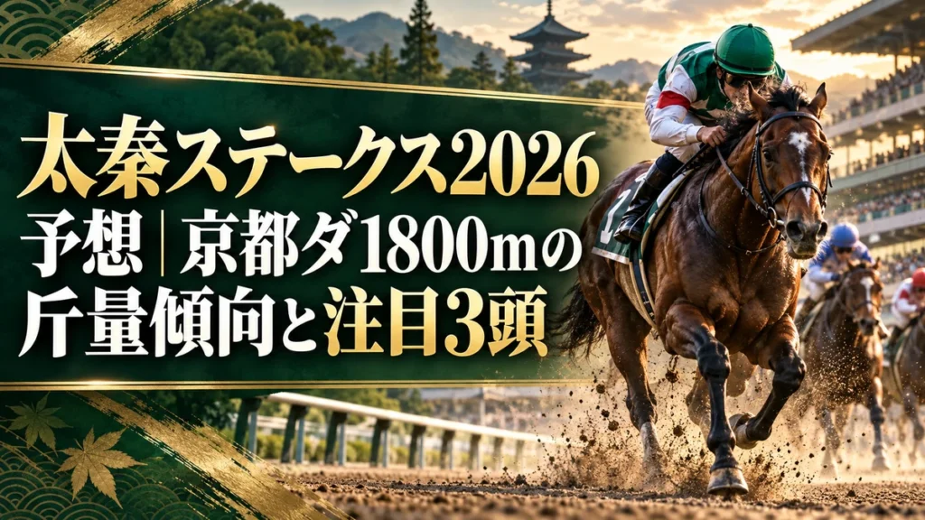 太秦ステークス2026予想｜京都ダ1800mの斤量傾向と注目3頭