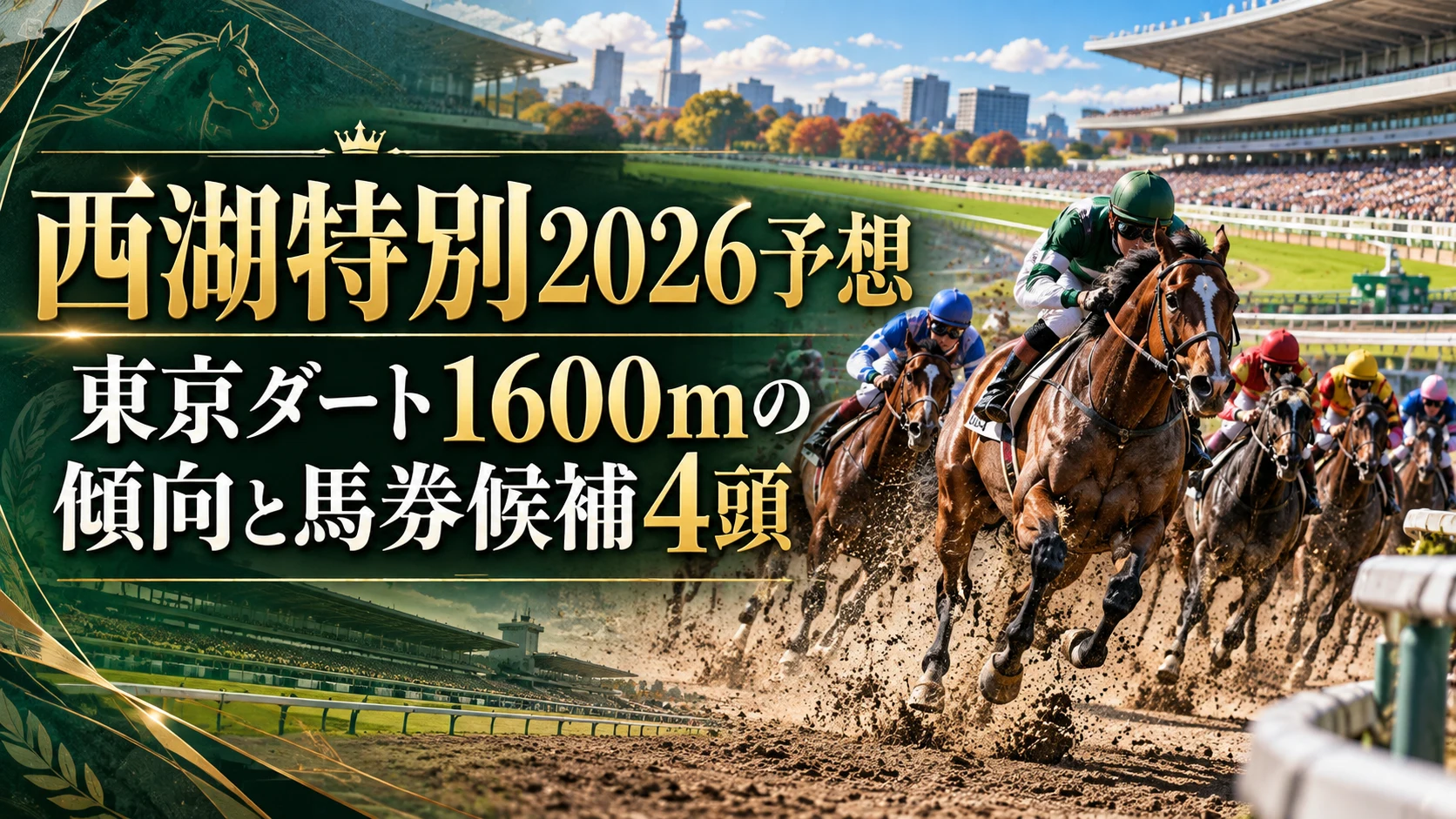 西湖特別2026予想|東京ダート1600mの傾向と馬券候補4頭