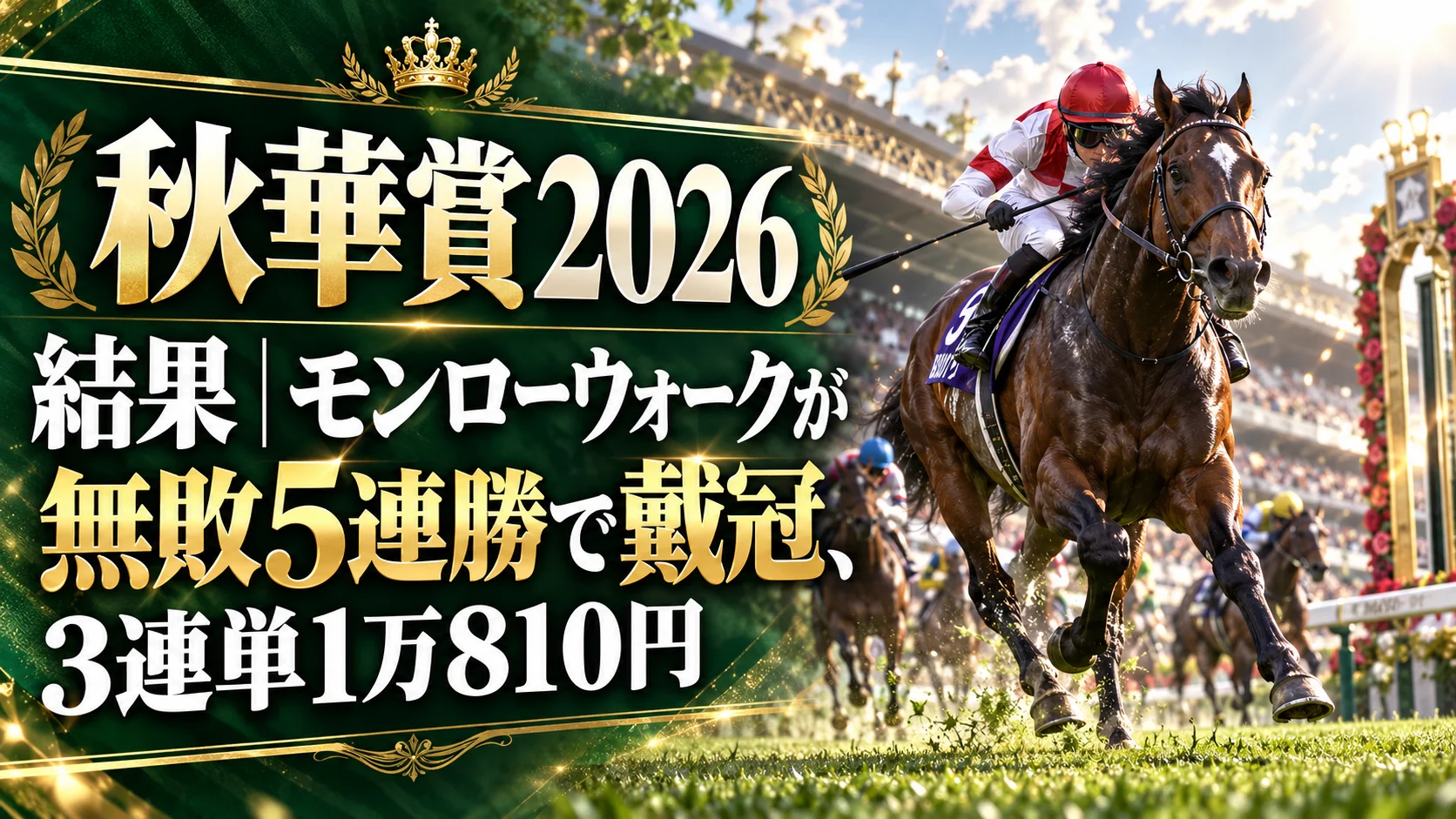 秋華賞2026結果｜モンローウォークが無敗5連勝で戴冠、3連単1万810円